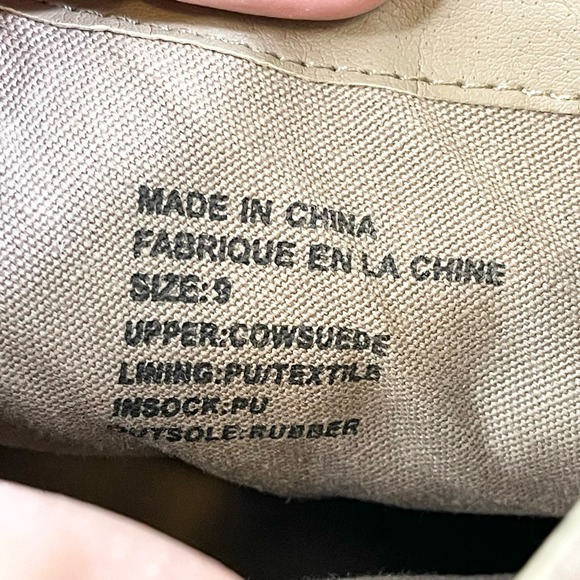 Urban Outfitters Women's Tan Cow Suede Zip Up Stacked Heel Ankle Boots Size 9 - Picture 6 of 13